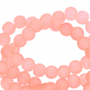 6 mm glass beads matt Neon Coral Orange