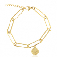 Stainless steel bracelets coin Gold