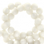 Super Polaris beads round 6 mm matt Brilliant White