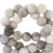 Natural stone beads Marble 6mm matt Anthracite Grey