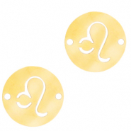 Stainless steel charms/connector zodiac sign Leo Gold