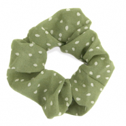 Scrunchies hair tie dots Green