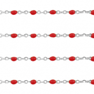 Stainless steel findings belcher chain 1mm Samba Red-Silver