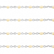 Stainless steel findings belcher chain 1mm Almond Oil Beige-Silver