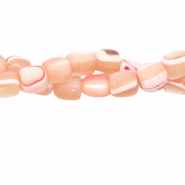 Shell beads tube Rose Peach