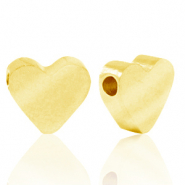 Stainless steel beads heart Gold