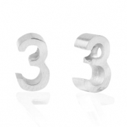 Stainless steel beads number 3 Silver