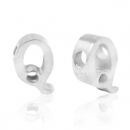 Stainless steel beads letter Q Silver