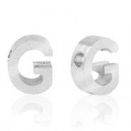 Stainless steel beads letter G Silver
