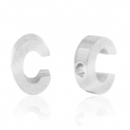 Stainless steel beads letter C Silver