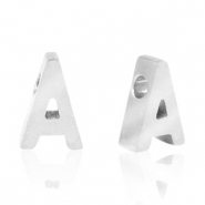 Stainless steel beads letter A Silver