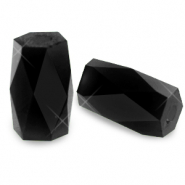 Top faceted beads tube Jet Black