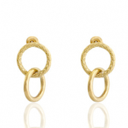 Stainless steel earrings / earpin rings Gold