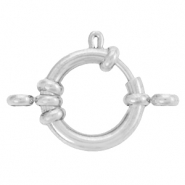Stainless Steel findings bolt ring clasp 18mm with loops Silver