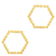 Stainless steel charms/connector hexagon Gold