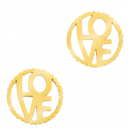 Stainless steel charms/connector "LOVE" Gold