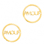 Stainless steel charms/connector "AMOUR" Gold