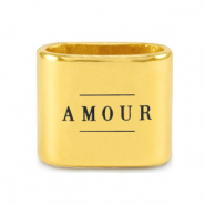 DQ European metal sliders "AMOUR" Mix & Match Gold (nickel free)