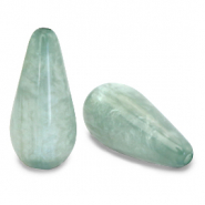Polaris Elements drop shaped beads Mosso shiny Granite Green