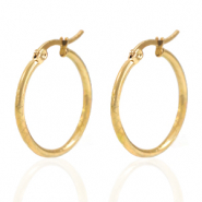 Stainless steel earrings creole 25mm Gold
