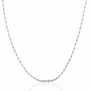 Stainless steel necklaces chain link Silver