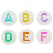 Acrylic letter beads mix glow-in-the-dark Off White-Multicolour