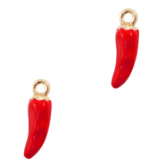 Metal charms pepper Gold-Red