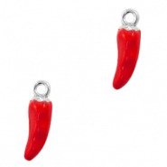 Metal charms pepper Silver-Red