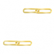 Stainless steel charms/connector double links oval Gold