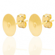 Stainless steel findings earrings for 12mm cabochon Gold