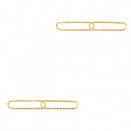 Stainless steel charms/connector double links oval Gold