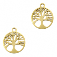 Stainless steel charms tree of life Gold