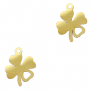Stainless steel charms clover Gold