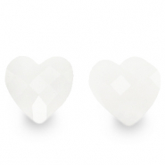 Fashion faceted beads heart White