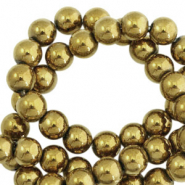 Round hematite beads 6mm  Gold 