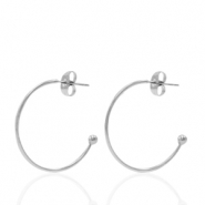 Stainless steel earrings/earpin creole Silver