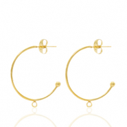 Stainless steel earrings/earpin creole with loop Gold
