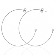 Stainless steel earrings / earpin creole Silver