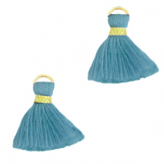 Tassels 1.5cm Gold-Stone Blue