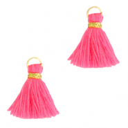 Tassels 1.5cm Gold-Neon Pink