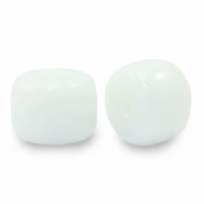 8 mm glass beads rondelle White
