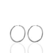 Stainless steel earrings creole 14mm Silver