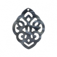 Resin pendants baroque rhombus Jeans Blue