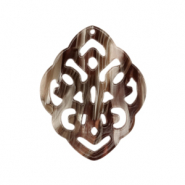 Resin pendants baroque rhombus Mixed Brown
