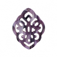 Resin pendants baroque rhombus Purple