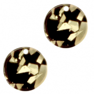 Resin pendants round 12mm Champagne-Black