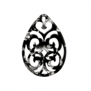 Resin pendants baroque drop Silver-Black