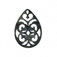 Resin pendants baroque drop Black