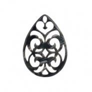 Resin pendants baroque drop Jeans Blue