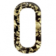 Resin pendants oblong oval Champagne-Black